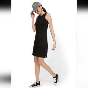Petite Sleeveless Side-Button Shift Dress